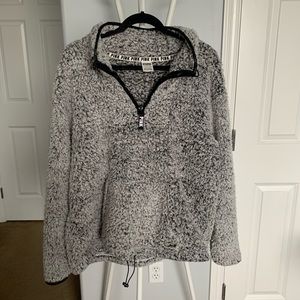 PINK Sherpa 1/4 zip w/cinched waist option